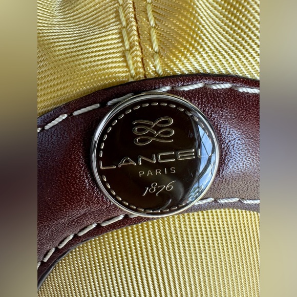 LANCEL Paris shoulder bag rich yellow Nylon/Leather MINT! $55 OBO! MUST LOOK! - Picture 13 of 16